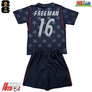 Estados Unidos Alex Freeman #16 Segunda Equipación Niños Mundial 2026 Manga Corta (+ Pantalones cortos)
